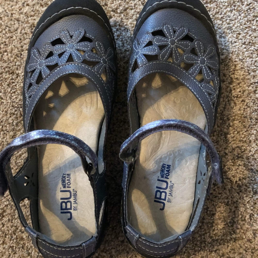 JBU Memory Foam Blue Sandals